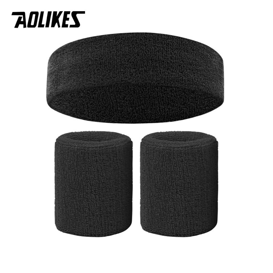 Sweat Band Headband Wristbands for Men - Head Wrist Sweatband Set - Ideal for Sports Athletics Event Workout Basketball