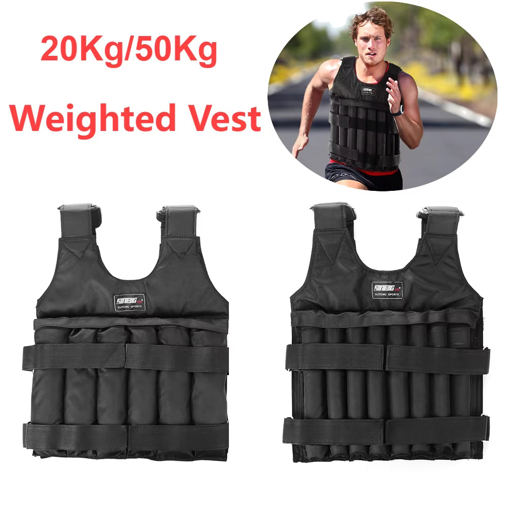 20/50Kg Weight Training Suit Empty Bag Fitness Running Vest Adjustable Weight Jacket Workout Equipment for Workout Jogging Gym