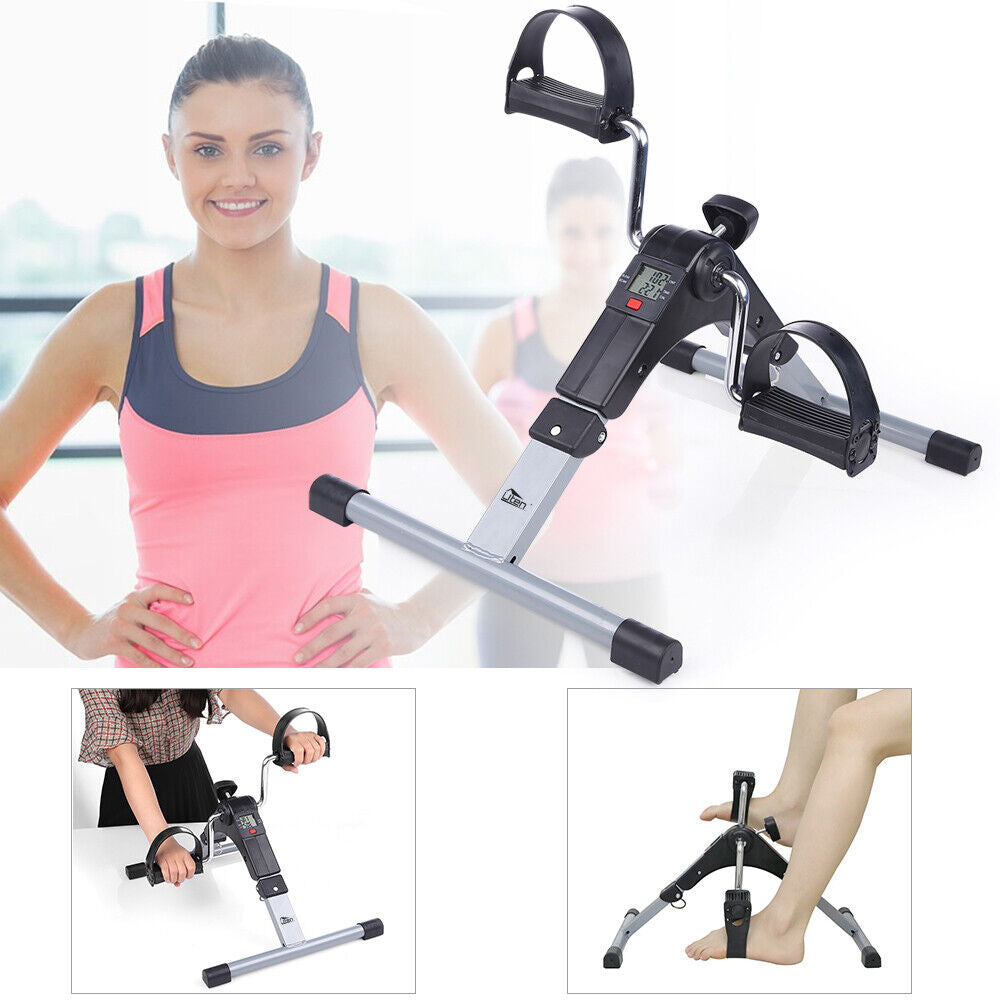 LCD Klappbar Fitnessbike Arm Und Beintrainer Pedaltrainer Mini Heimtrainer Uten