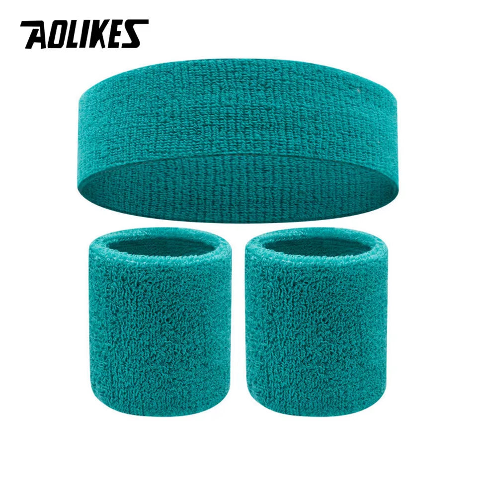 Sweat Band Headband Wristbands for Men - Head Wrist Sweatband Set - Ideal for Sports Athletics Event Workout Basketball