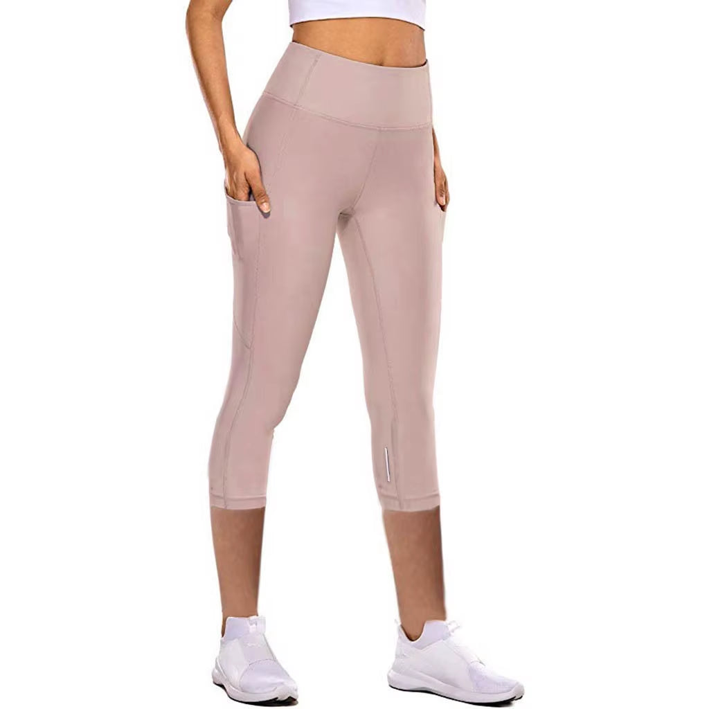 Sport Leggings Women Tight Elastic Quick Drying Yoga Pants Reflective Seven Point Yoga Pants Sweatpants Calzas Deportivas @40