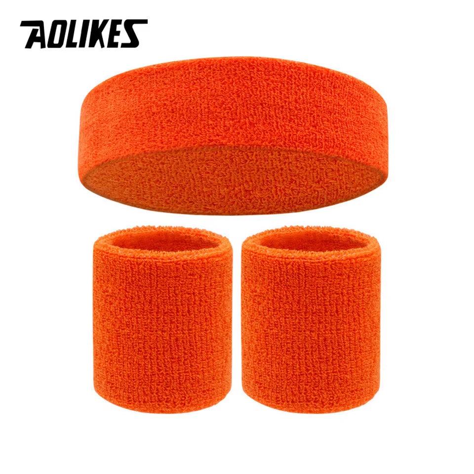 Sweat Band Headband Wristbands for Men - Head Wrist Sweatband Set - Ideal for Sports Athletics Event Workout Basketball