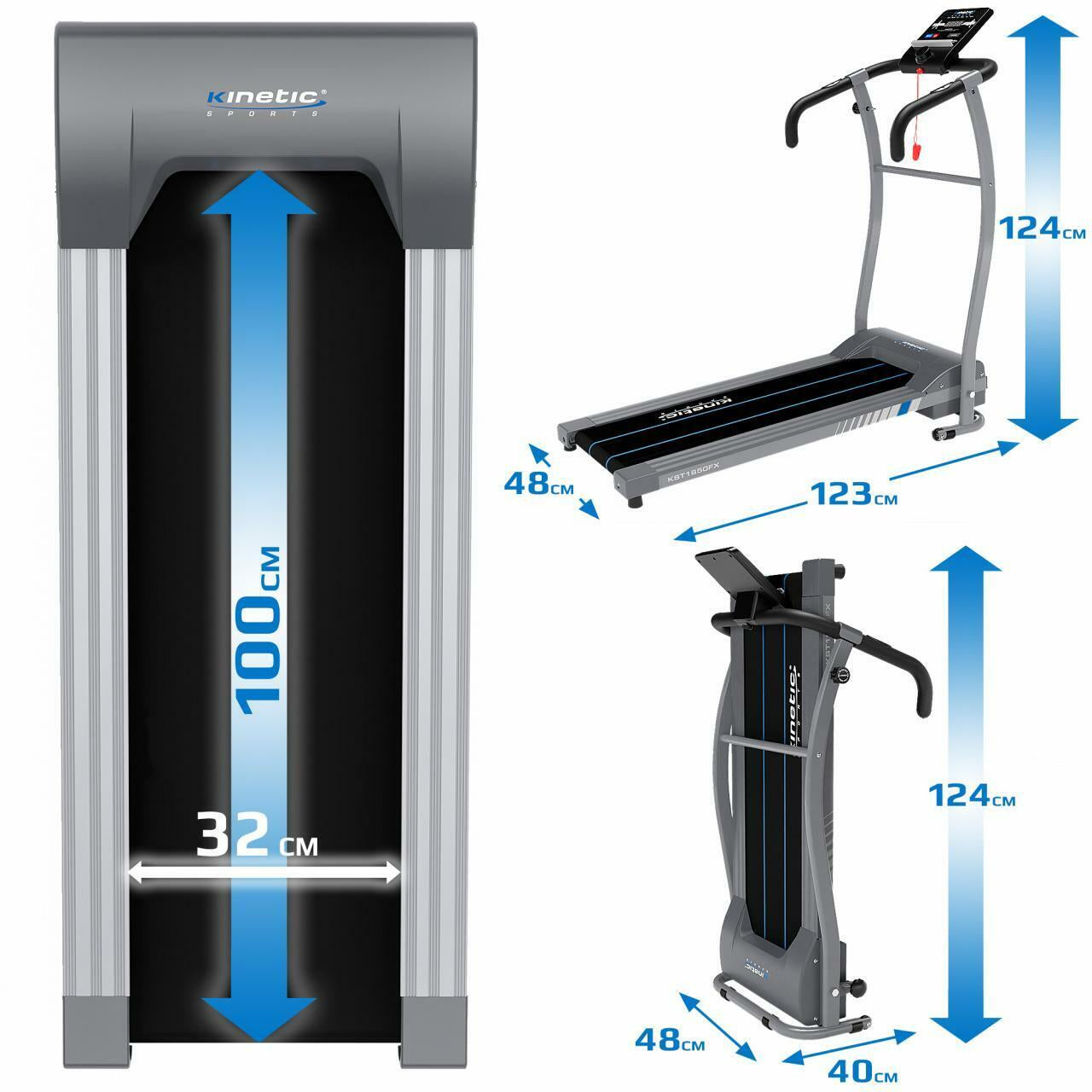 Laufband Elektrisch Klappbar 10 Km/H LCD Display Puls Fitness Heimtrainer 120 Kg