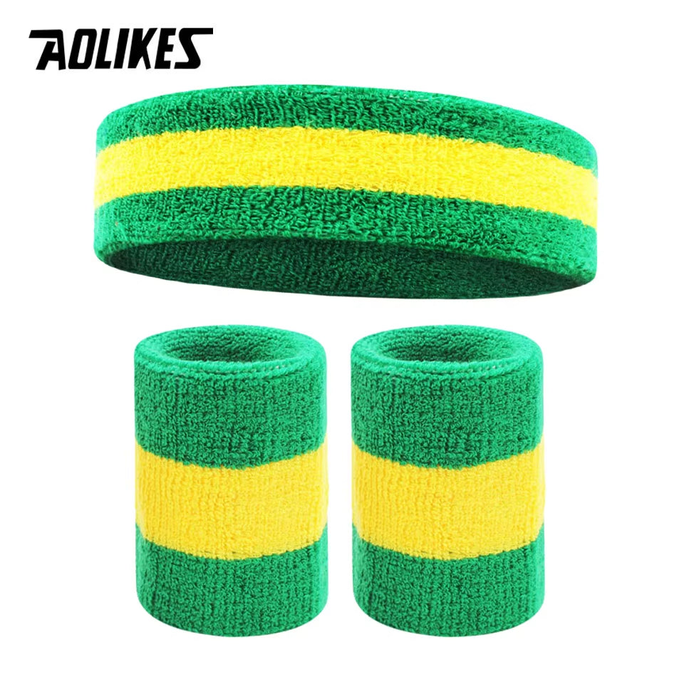 Sweat Band Headband Wristbands for Men - Head Wrist Sweatband Set - Ideal for Sports Athletics Event Workout Basketball