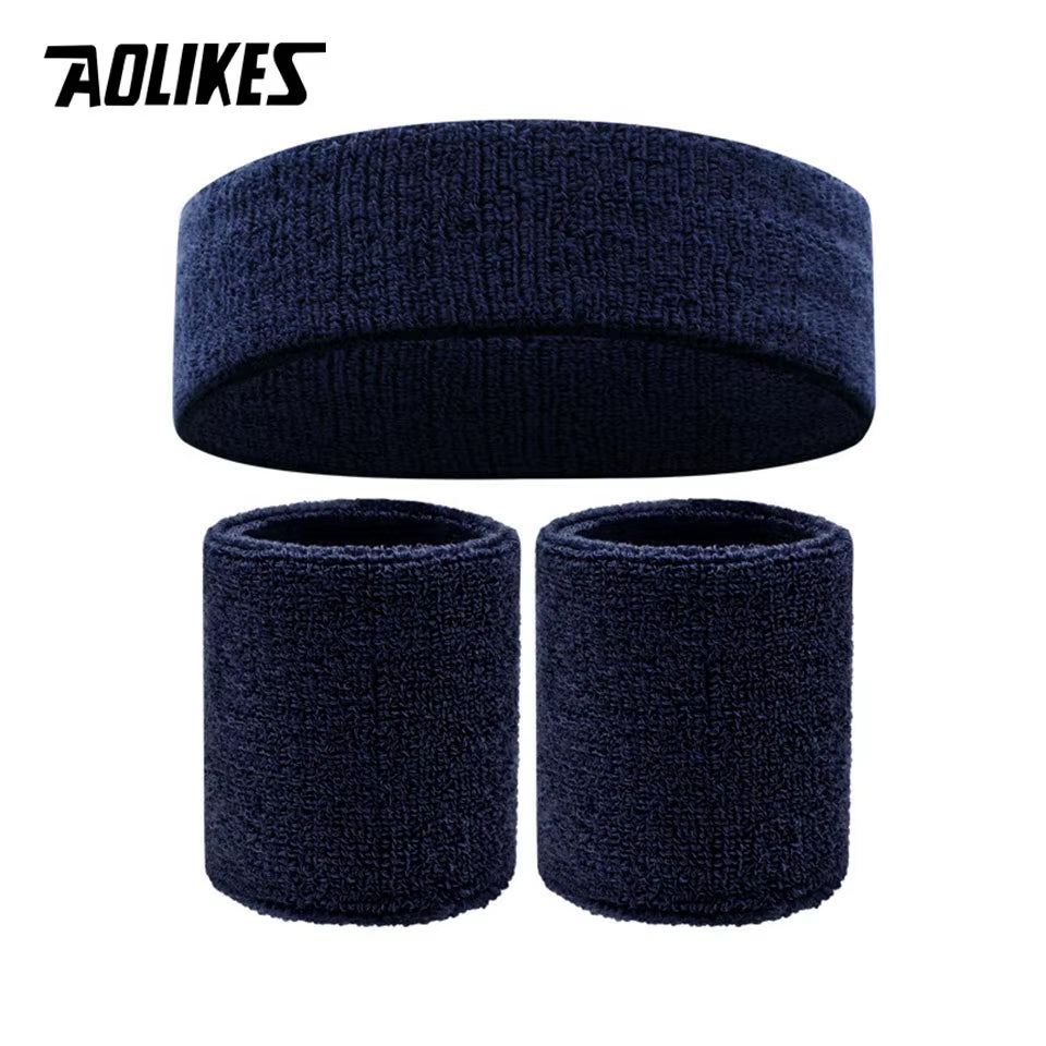 Sweat Band Headband Wristbands for Men - Head Wrist Sweatband Set - Ideal for Sports Athletics Event Workout Basketball