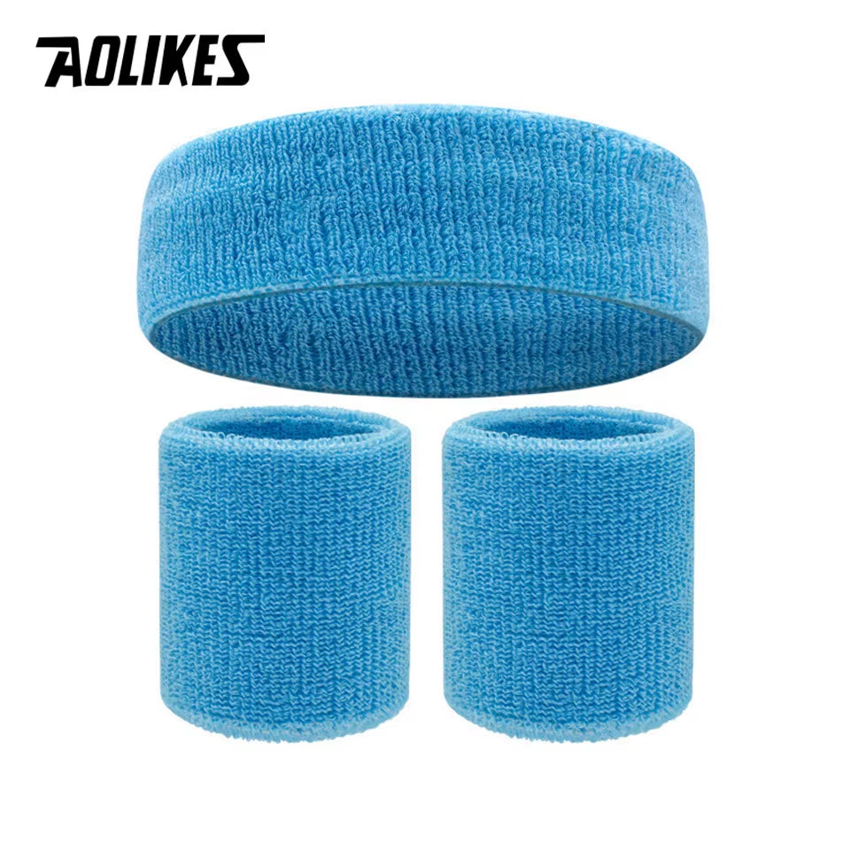 Sweat Band Headband Wristbands for Men - Head Wrist Sweatband Set - Ideal for Sports Athletics Event Workout Basketball