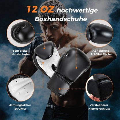 Schwerer Boxsack Für Erwachsene 4 in 1 Boxsack Hängend Mit 12OZ Boxhandschuhen