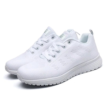 Women Casual Shoes Fashion Breathable Walking Mesh Flatshoessneakers White Female Footwear