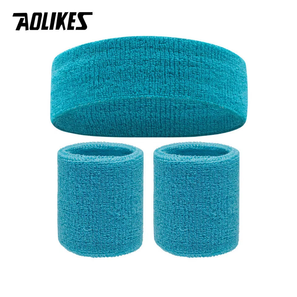 Sweat Band Headband Wristbands for Men - Head Wrist Sweatband Set - Ideal for Sports Athletics Event Workout Basketball