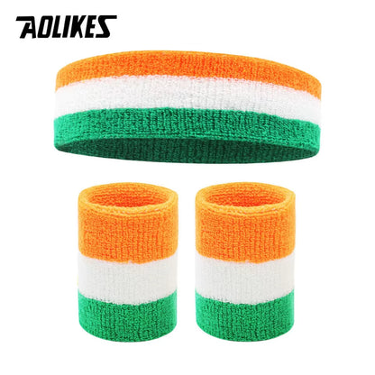 Sweat Band Headband Wristbands for Men - Head Wrist Sweatband Set - Ideal for Sports Athletics Event Workout Basketball