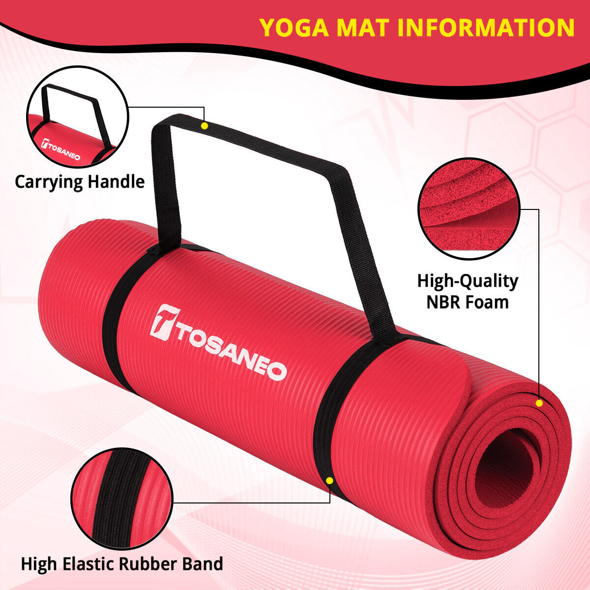 NBR Yoga Matte Fitnessmatte Sportmatte Bodenmatte Gymnastikmatte Pilates Fitness