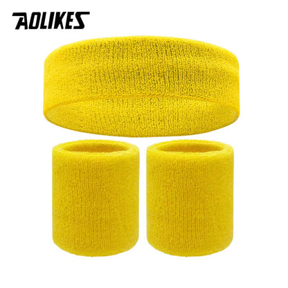 Sweat Band Headband Wristbands for Men - Head Wrist Sweatband Set - Ideal for Sports Athletics Event Workout Basketball