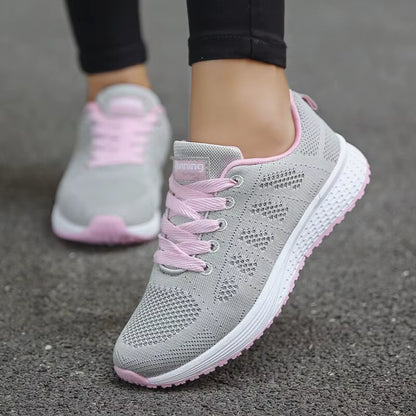 Women Casual Shoes Fashion Breathable Walking Mesh Flatshoessneakers White Female Footwear