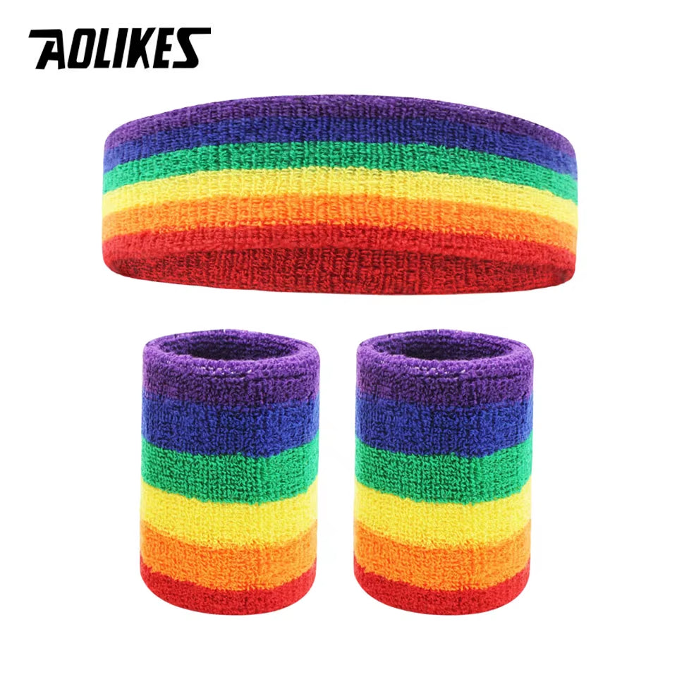 Sweat Band Headband Wristbands for Men - Head Wrist Sweatband Set - Ideal for Sports Athletics Event Workout Basketball