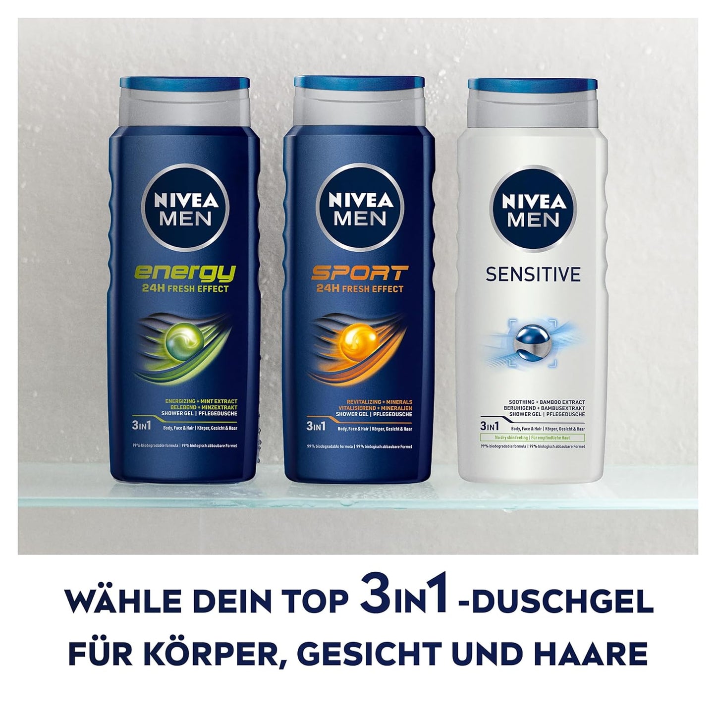 NIVEA MEN Sport Duschgel, Pflegedusche Mit Vitalisierendem Limonenduft Und Erfrischendem Schaum, Männer Duschgel Mit Mineralien Für Körper Und Haar (500 Ml)