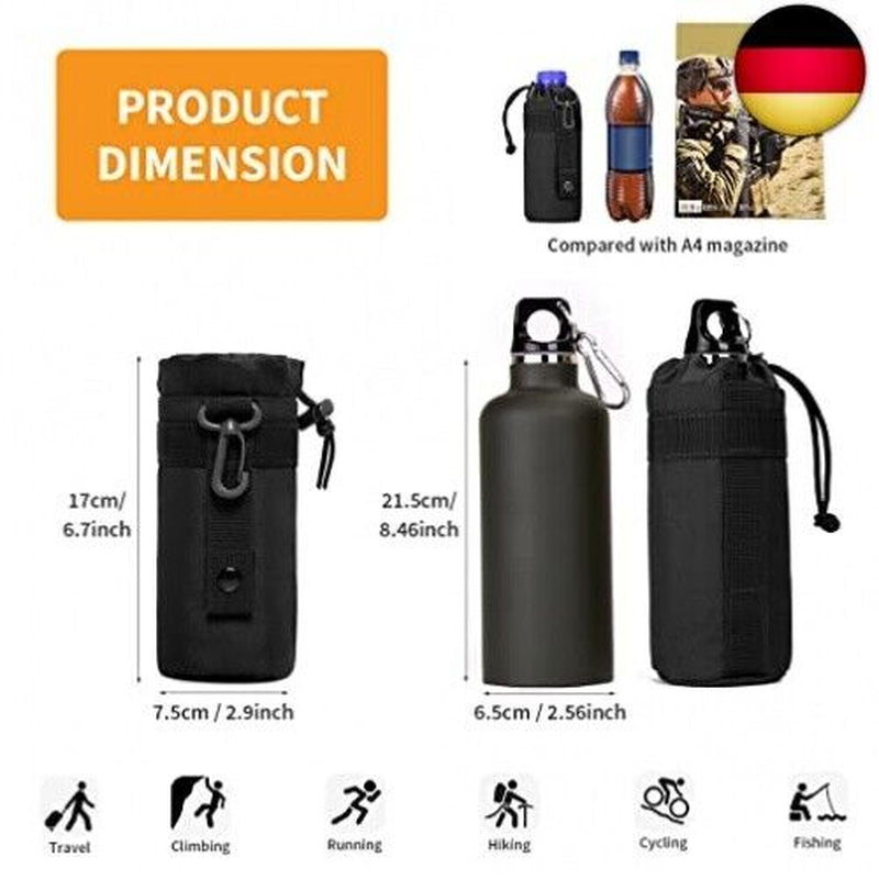 HUNTVP Taktisch Flaschenhalter Militär Trinkflasche Beutel Molle 1000D Nylon