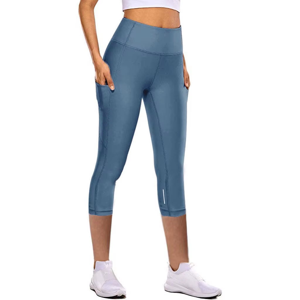 Sport Leggings Women Tight Elastic Quick Drying Yoga Pants Reflective Seven Point Yoga Pants Sweatpants Calzas Deportivas @40