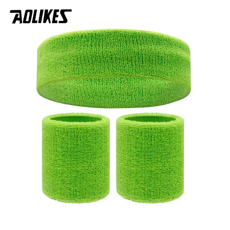 Sweat Band Headband Wristbands for Men - Head Wrist Sweatband Set - Ideal for Sports Athletics Event Workout Basketball