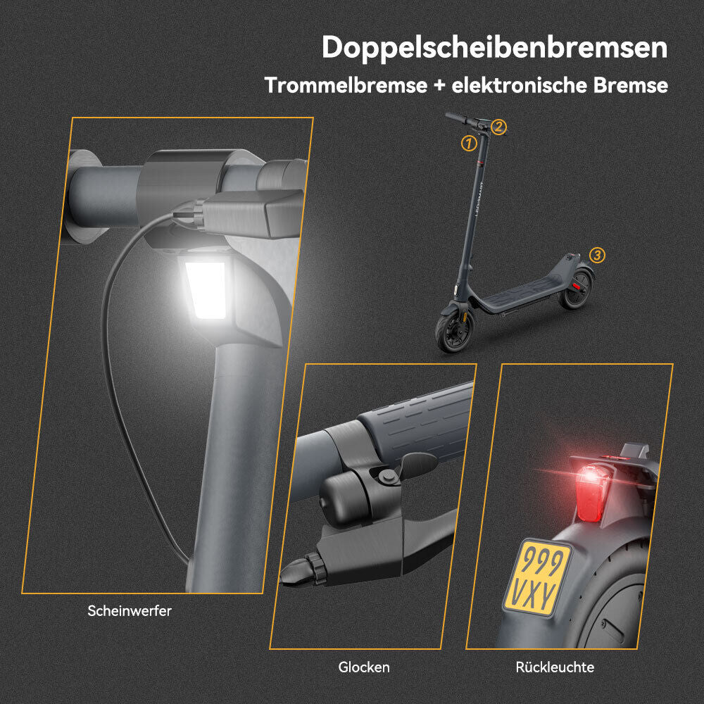 350W Motor Erwachsene Elektroroller Bis 30Km Elektro Scooter E-Scooter Mit ABE