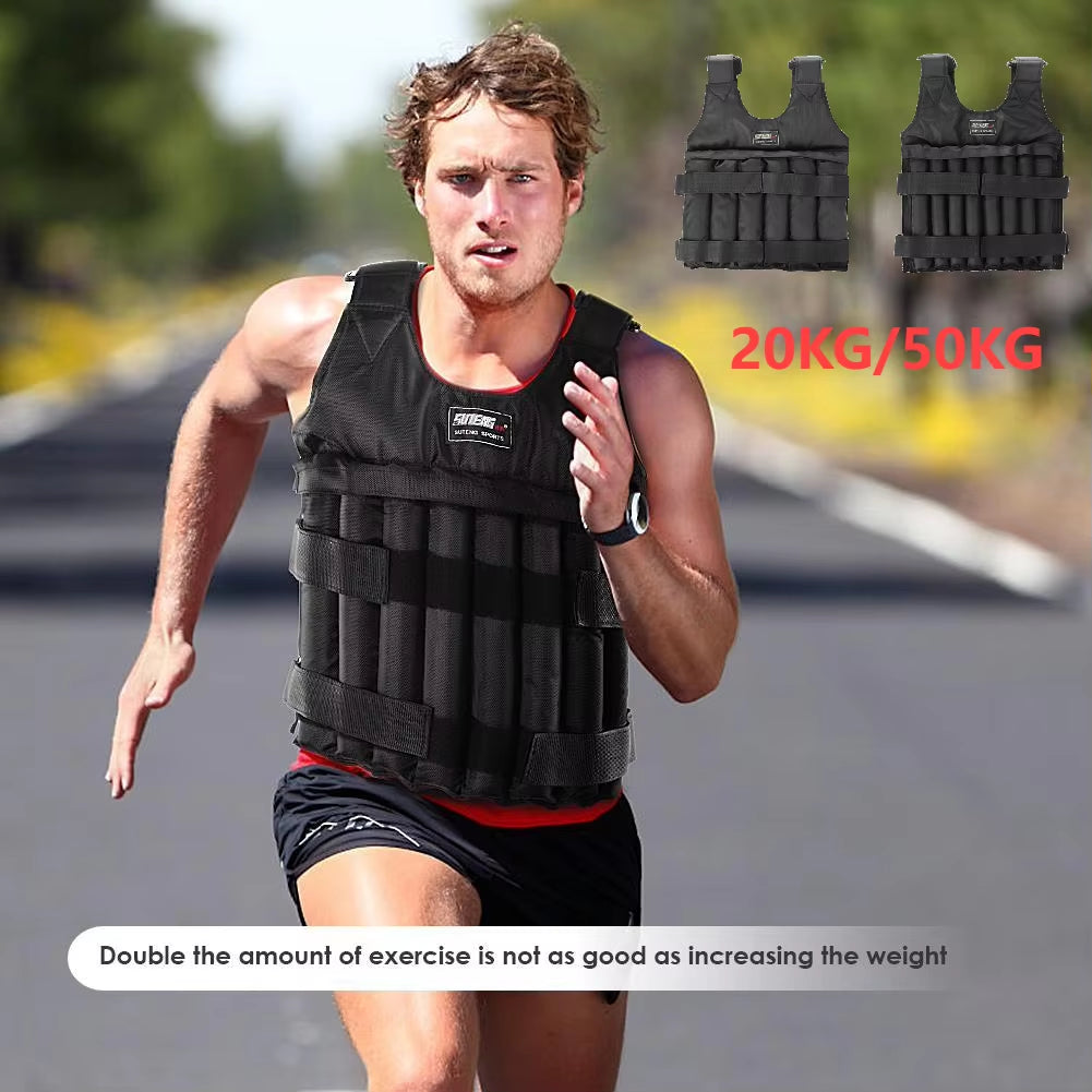 20/50Kg Weight Training Suit Empty Bag Fitness Running Vest Adjustable Weight Jacket Workout Equipment for Workout Jogging Gym