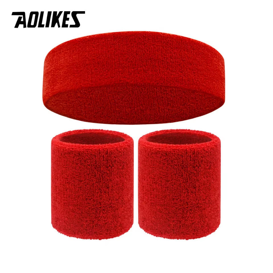 Sweat Band Headband Wristbands for Men - Head Wrist Sweatband Set - Ideal for Sports Athletics Event Workout Basketball