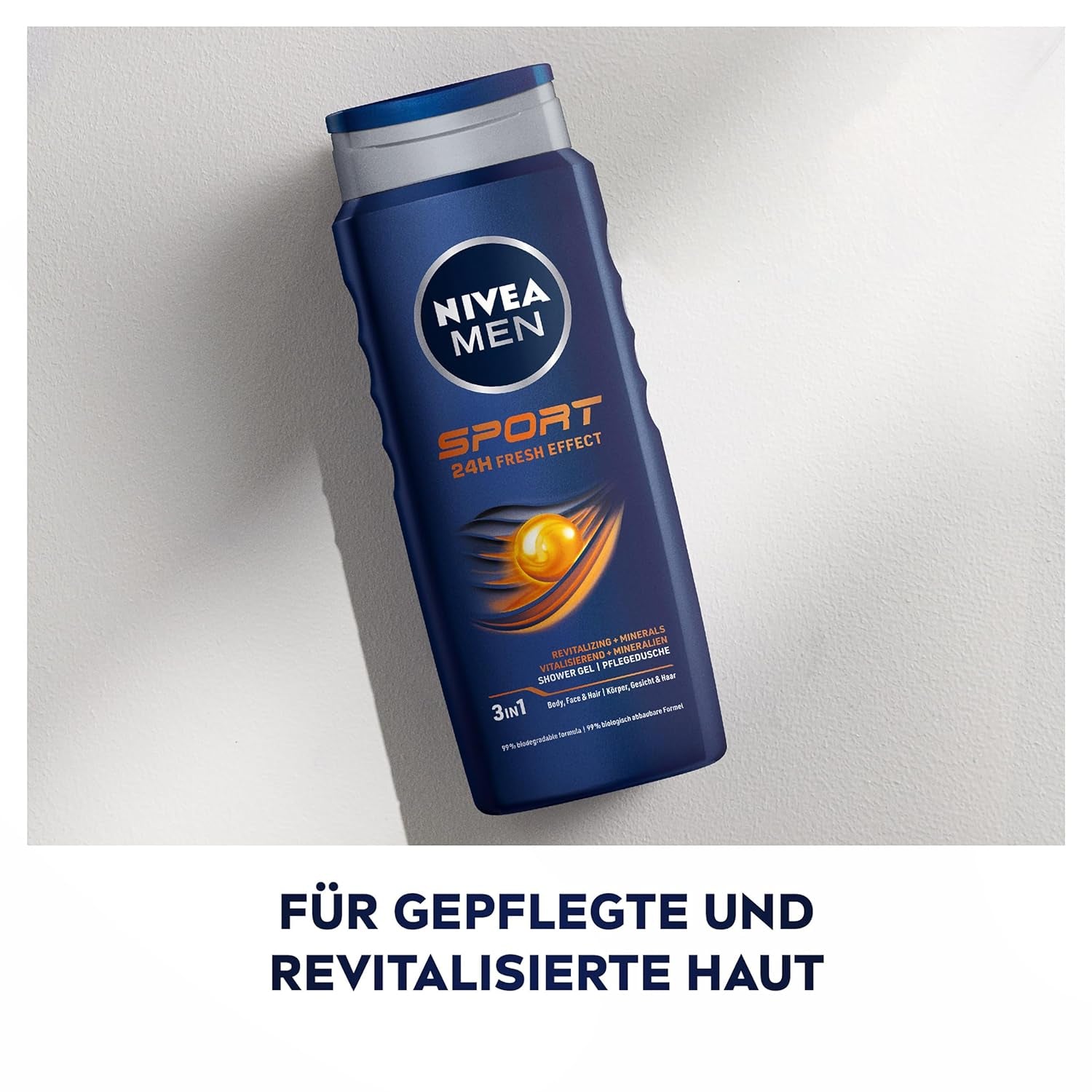 NIVEA MEN Sport Duschgel, Pflegedusche Mit Vitalisierendem Limonenduft Und Erfrischendem Schaum, Männer Duschgel Mit Mineralien Für Körper Und Haar (500 Ml)