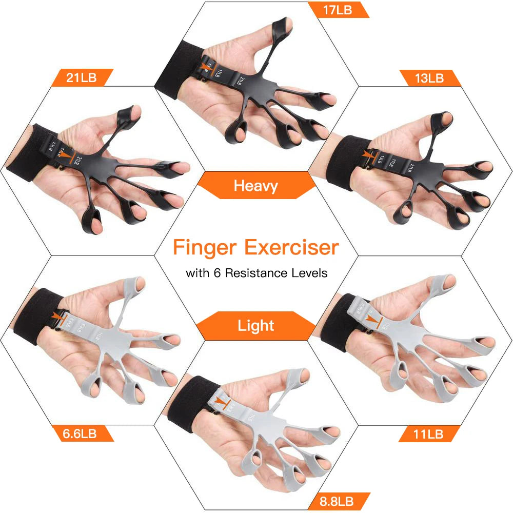 Silicone Finger Expander Finger Gripper Exerciser Finger Training Stretcher Recovery Physical Tool Hand Strengthener for Patient