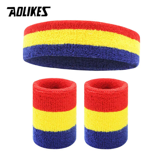 Sweat Band Headband Wristbands for Men - Head Wrist Sweatband Set - Ideal for Sports Athletics Event Workout Basketball