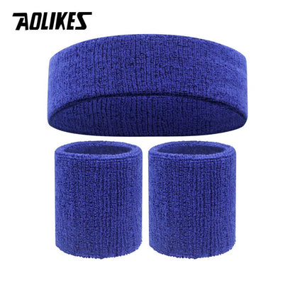 Sweat Band Headband Wristbands for Men - Head Wrist Sweatband Set - Ideal for Sports Athletics Event Workout Basketball